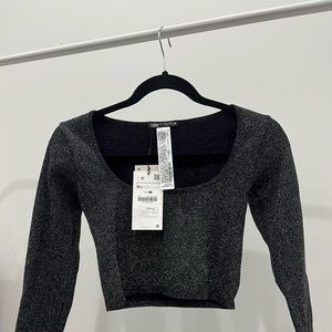 Black Long sleeve top shimmery